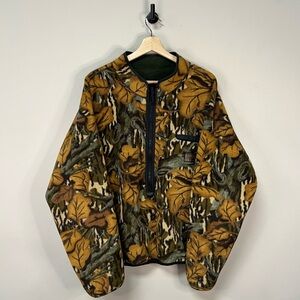 Vtg Camo Reversible Fleece Sweater